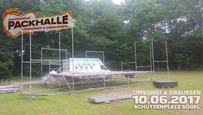 Wir haben bereits heute morgen mit dem Aufbau der Main Stage begonnen und sind schon gut vorangekommen. Fundament steht! 